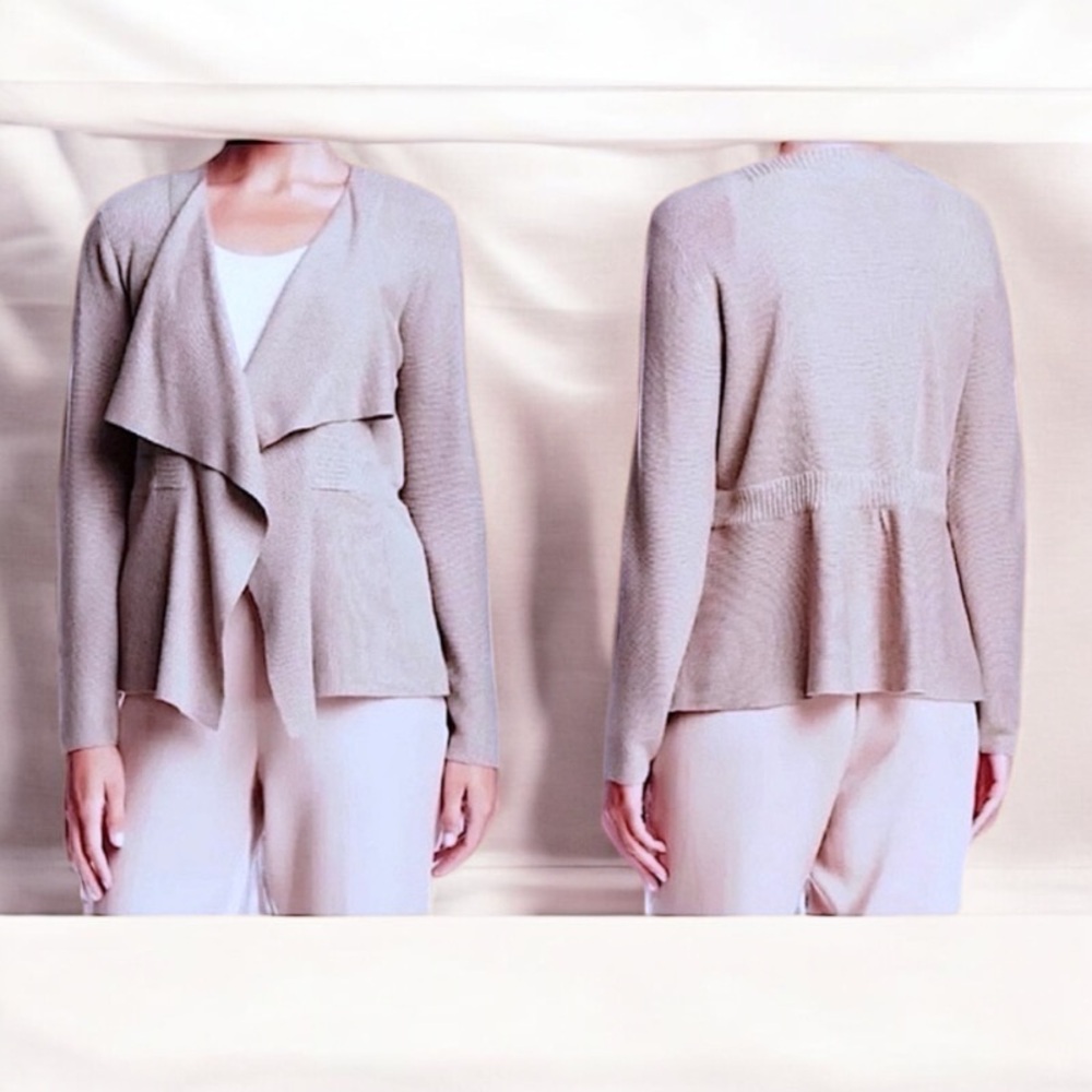 $238 NWT Eileen Fisher Shaped  Drapey Front Cardigan XSmall Organic Cotton NWT